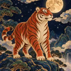 붉은 호랑이(병인일주) 그림