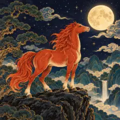붉은 말(병오일주) 그림