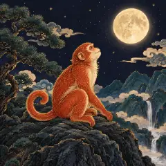 붉은 원숭이(병신일주) 그림