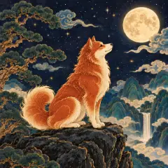붉은 개(병술일주) 그림