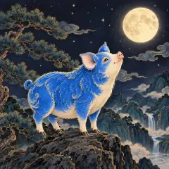 푸른 돼지(을해일주) 그림