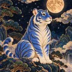 푸른 호랑이(갑인일주) 그림