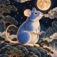 푸른 쥐(갑자일주) 그림