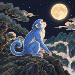 푸른 원숭이(갑신일주) 그림