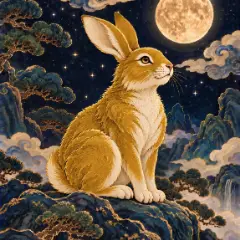 노란 토끼(기묘일주) 그림