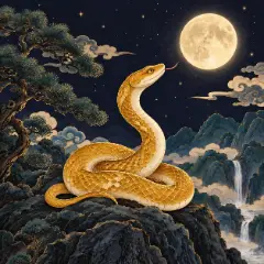 노란 뱀(기사일주) 그림