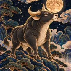 검은 소(계축일주) 그림