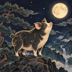 검은 돼지(계해일주) 그림