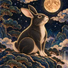 검은 토끼(계묘일주) 그림