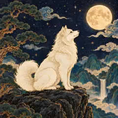 하얀 개(경술일주) 그림