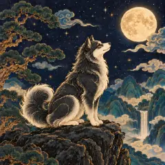 검은 개(임술일주) 그림