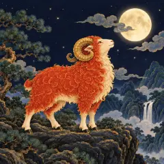 붉은 양(정미일주) 그림