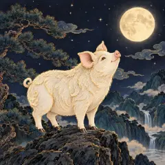 하얀 돼지(신해일주) 그림