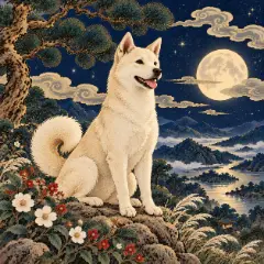 양자리와 짝인 개(戌) 그림