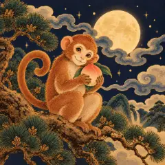 쌍둥이자리와 짝인 원숭이(申) 그림