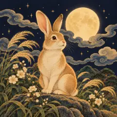 전갈자리와 짝인 토끼(卯) 그림