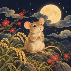 물병자리와 짝인 쥐(子) 그림
