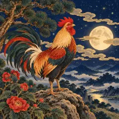 황소자리와 짝인 닭(酉) 그림